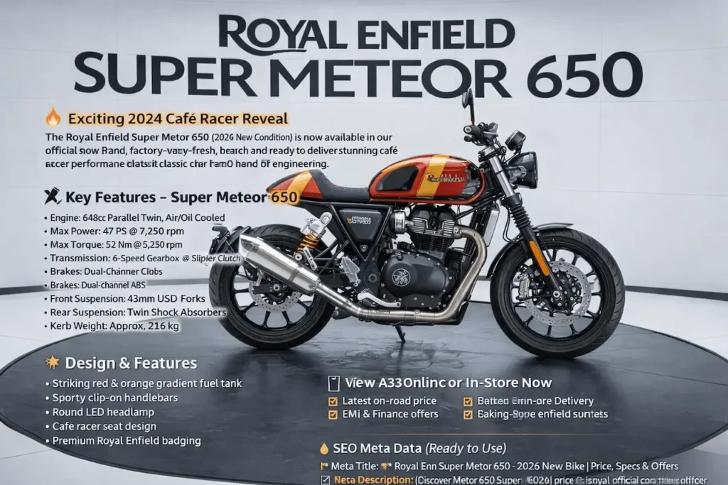 Royal Enfield Super Meteor 650 2025 Launched – Refined Engine, Premium Design & Modern Features 2 super meteor 650
gt 650
royal enfield shotgun 650