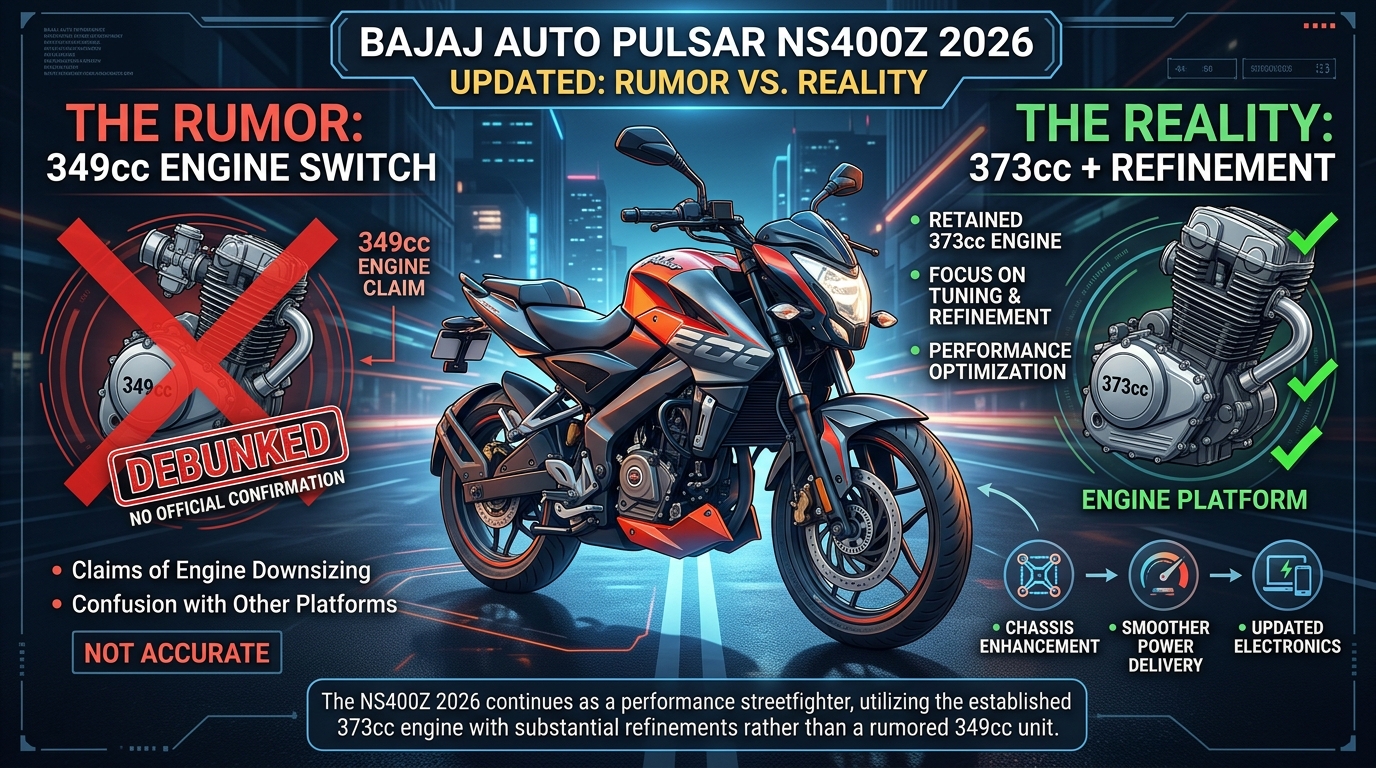 Bajaj Auto Pulsar NS400Z 2026 Updated With 349cc Engine