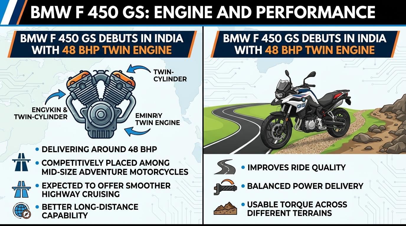 BMW F 450 GS Debuts in India With 48 BHP Twin Engine 3 BMW F 450 GS Debuts in India Engine and Performance