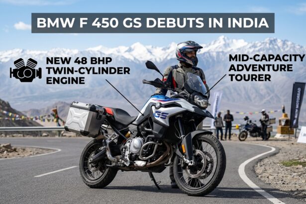 bmw f 450 gs debuts in india with 48 bhp twin engine