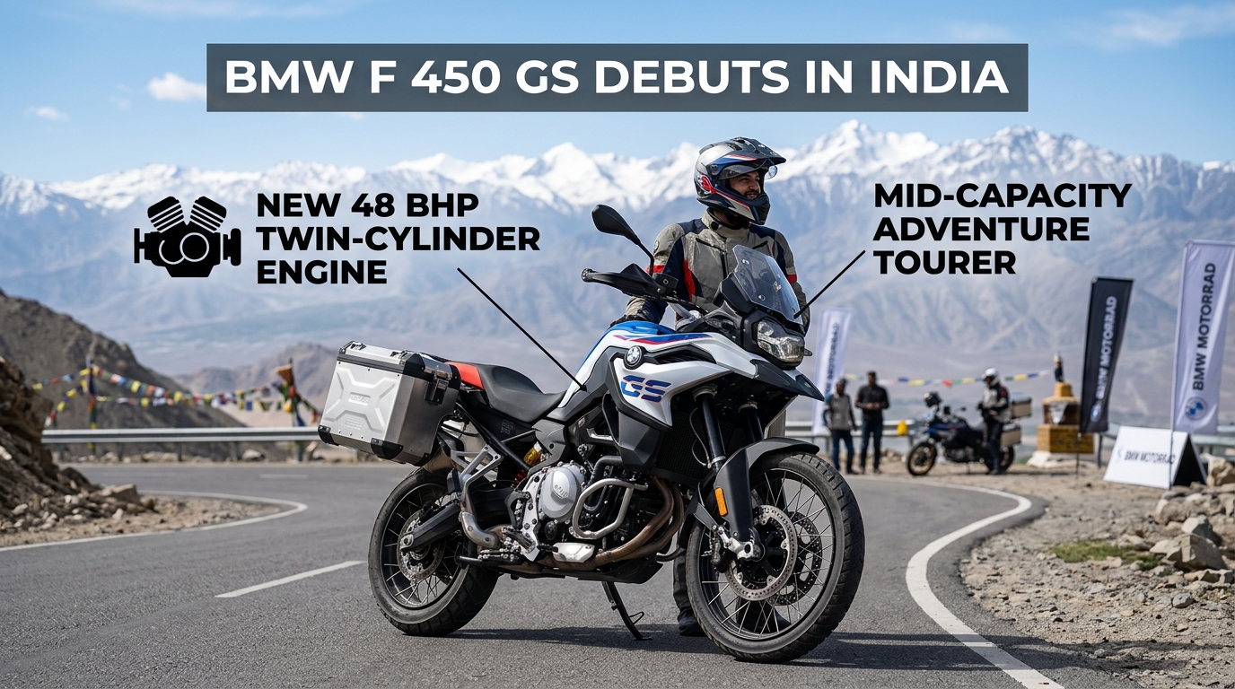 bmw f 450 gs debuts in india with 48 bhp twin engine