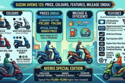 suzuki avenis 125 detailed with price mileage colours and features