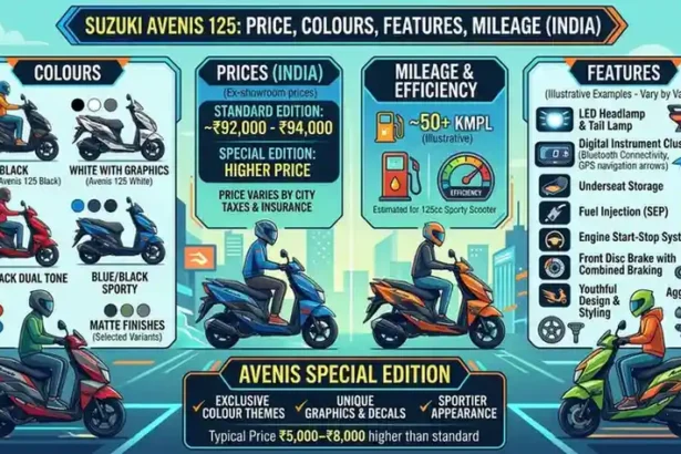 suzuki avenis 125 detailed with price mileage colours and features