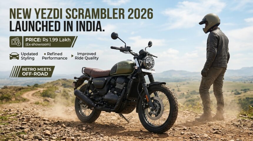 Yezdi Scrambler 2026 Launched in India at Rs 1.99 Lakh